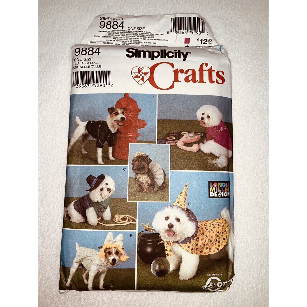 Simplicity 9884 Dogs Pets Costumes & Coats for Small and Med Size Pattern READ